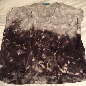 Tie dues loose short sleeved shirt